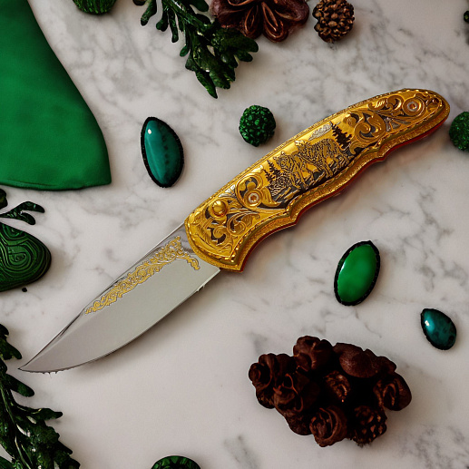 Нож складной "Пара волков"