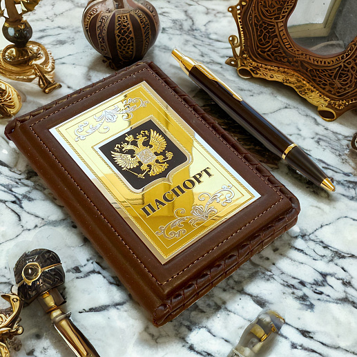 Набор "Обложка для паспорта, ручка". Златоуст купить с доставкой Набор "Обложка для паспорта, ручка". Златоуст