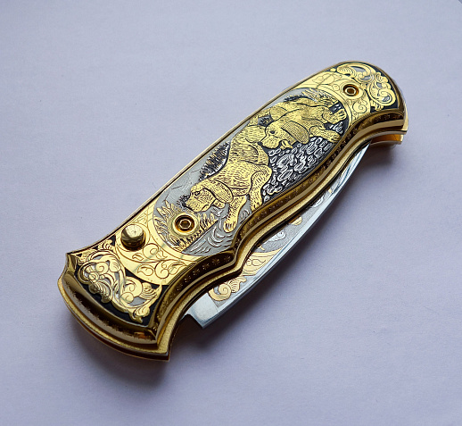 Нож складной "Охотничьи собаки"